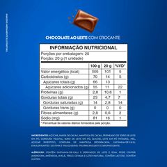 Chocolate ao Leite Lacta Diamante Negro na Caixa com 20 unidades de 20g