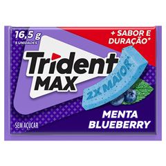 Goma de Mascar Trident Max Menta Blueberry - Display com 14 unidades de 16,5g