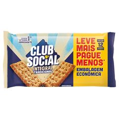 Biscoito Salgado Club Social Integral Embalagem Econômica 288g