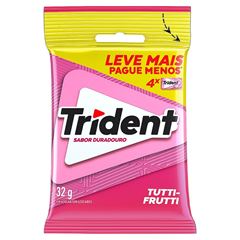 Chiclete Trident Tutti-Frutti 32g - Pacote com 4 unidades
