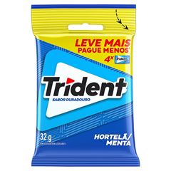 Chiclete Trident Hortelã 32g - Pacote com 4 Embalagens